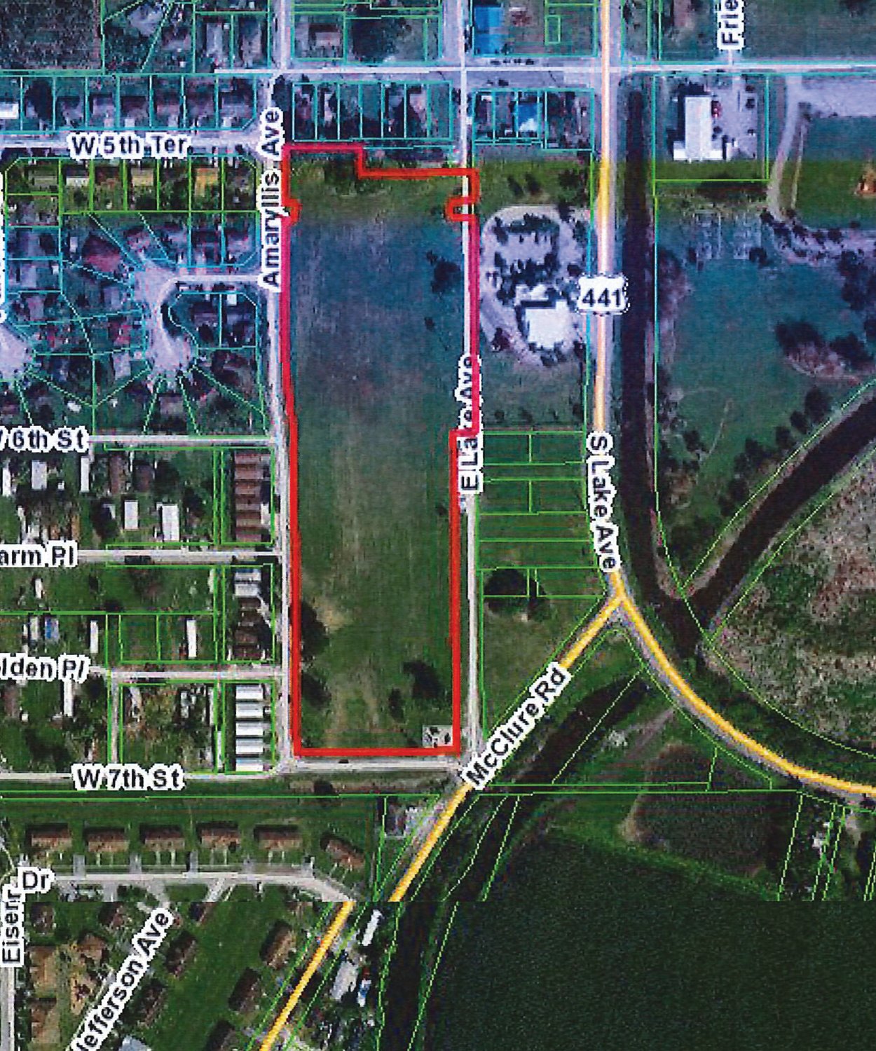 This map shows the location of the 141-unit, three-story apartment complex planned on a 7.8 acre propertyin the City of Pahokee.